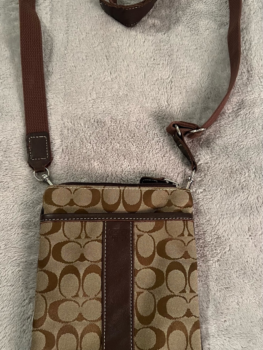 Coach Tan/Brown Signature Canvas Crossbody